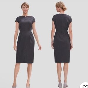 MM LaFleur Rukmini Charcoal Midi Sheath Dress